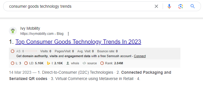 CPG trends - 2023
