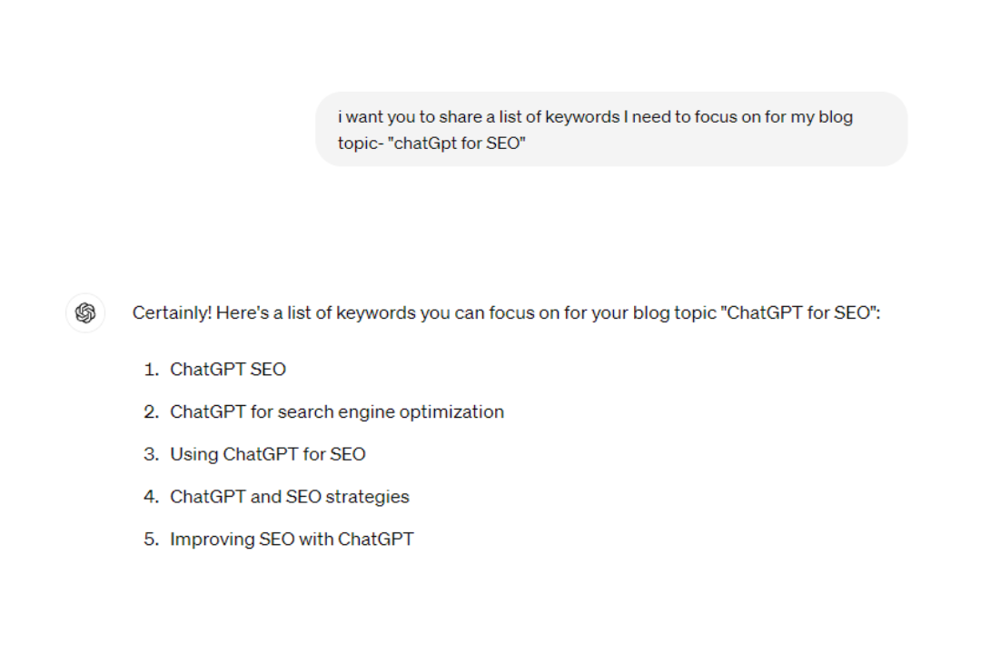 Chargpt for keyword research